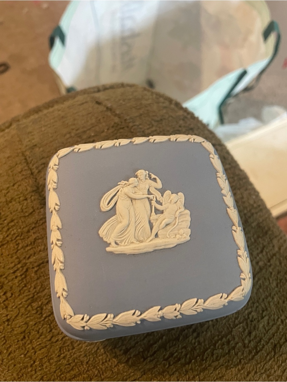 Wedgwood Blue and White Jasperware Jewelry Box